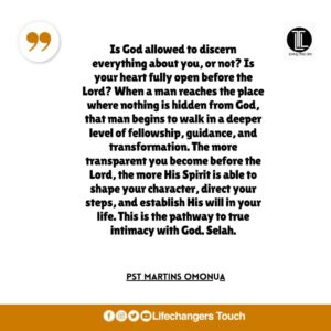 Read more about the article WHERE DOES GOD STAND IN YOUR HEART? (I)