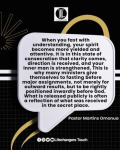 Read more about the article THE PURPOSE AND POSTURE OF FASTING