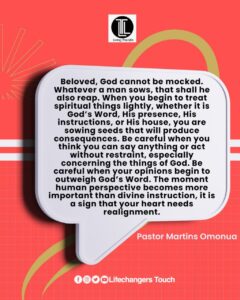 Read more about the article HONOUR SPIRITUAL THINGS (I)