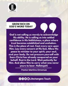Read more about the article REST IN THE LORD