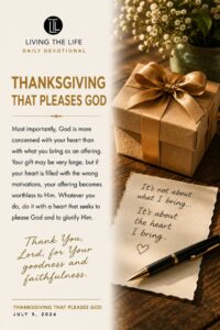 Read more about the article THANKSGIVING THAT PLEASES GOD